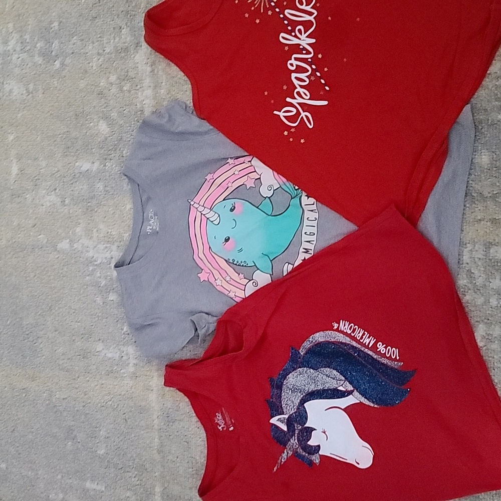 3 Super Cute Girls Summer Tops Size 7/8